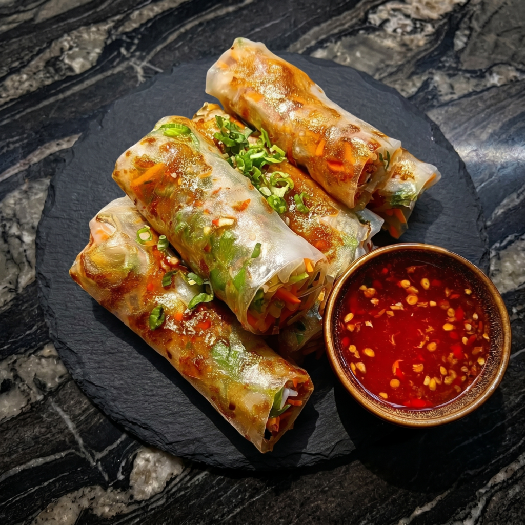 Chicken Spring Rolls: Fresh, Crunchy, Dippable Perfection